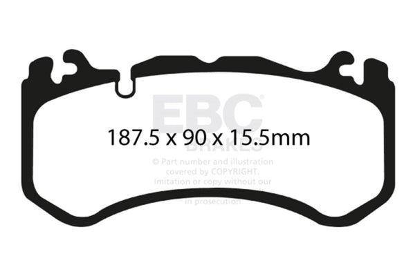 EBC 08-13 Mercedes-Benz C63 AMG (W204) 6.2 Redstuff Front Brake Pads - Bull Strap