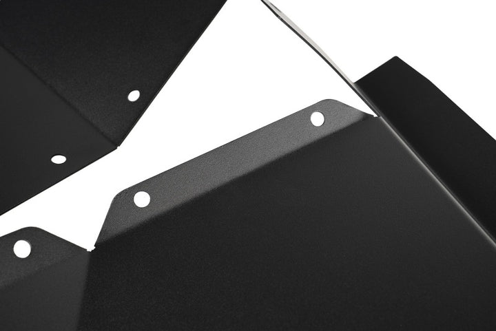 Rugged Ridge Inner Fender Liners Frnt Aluminum Black 18-20 Jeep Wrangler JL - Bull Strap