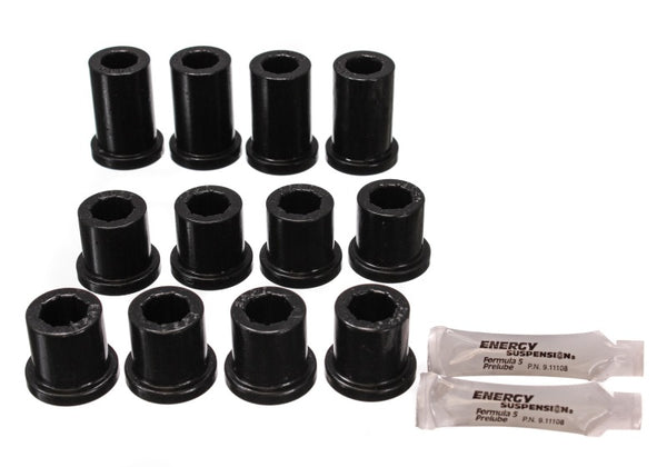 Energy Suspension 84-85 Toyota 4Runner 2 & 4WD Black Front Leaf Spring Bushing Set - Bull Strap