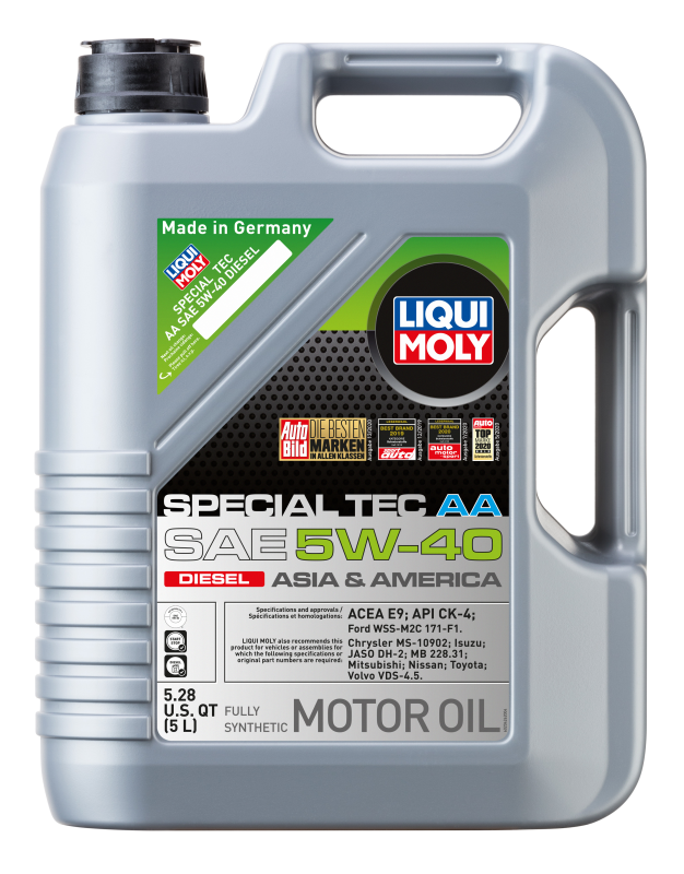 LIQUI MOLY 5L Special Tec AA Motor Oil SAE 5W40 Diesel - Bull Strap