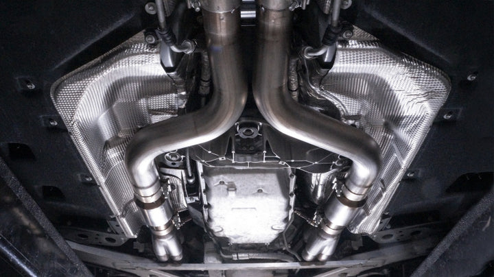 Stainless Works 2016-18 Cadillac CTS-V Sedan Headers 2in Primaries 3in Catted Leads Into X-Pipe - Bull Strap