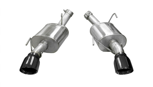 Corsa 2005-2010 Ford Mustang Shelby GT500 5.4L V8 Black Xtreme Axle-Back Exhaust - Bull Strap