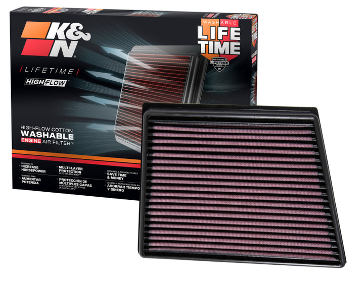 K&N 2015 Jaguar F-Pace V6-3.0L F/I Left Side Replacement Drop In Air Filter - Bull Strap