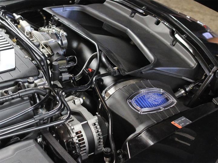 aFe Momentum Pro 5R Cold Air Intake System 15-17 Chevy Corvette Z06 (C7) V8-6.2L (sc) - Bull Strap
