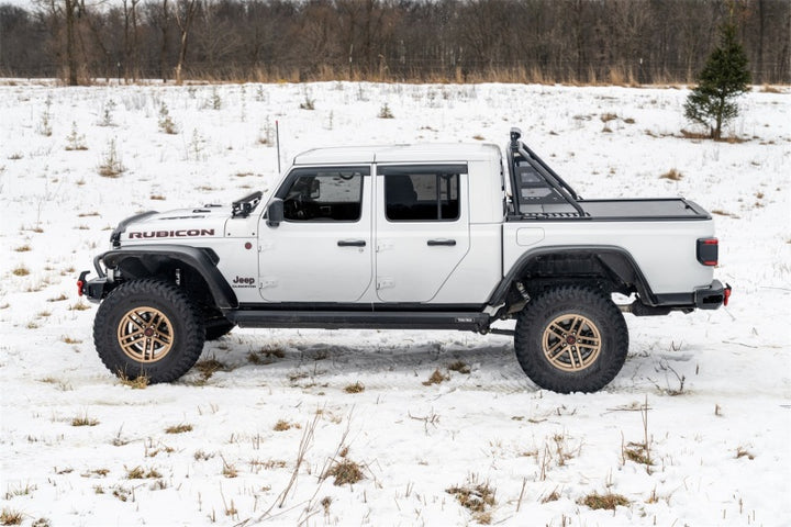 N-Fab ARC Sports Bar 20-22 Jeep Gladiator - Textured Black(Roll-N-Lock Cover Fitment Only) - Bull Strap