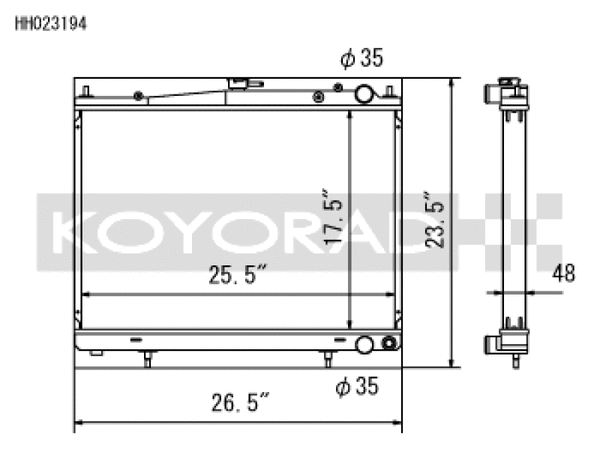 Koyo 00-02 Nissan Skyline GTR 2.6L Turbo Racing Radiator - Bull Strap
