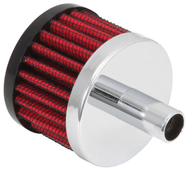 K&N Steel Base Crankcase Vent Filter .5in Vent OD x 2in OD x 1.5in Height - Bull Strap