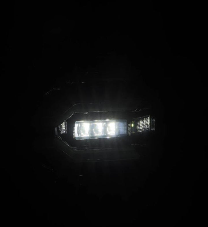 AlphaRex 07-13 GMC Sierra 1500/2500HD/3500HD Luxx Series LED Tail Lights - Alpha Black - Bull Strap