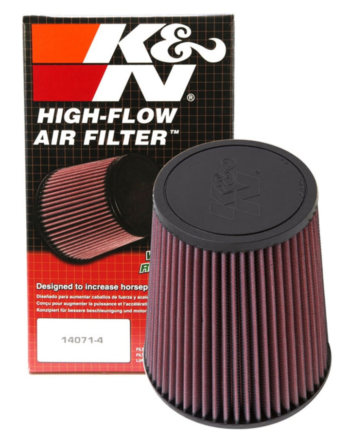 K&N 6 inch OD-Base 4 1/2 inch OD-Top 7 Inch H Round Tapered Universal Air Filter - Bull Strap