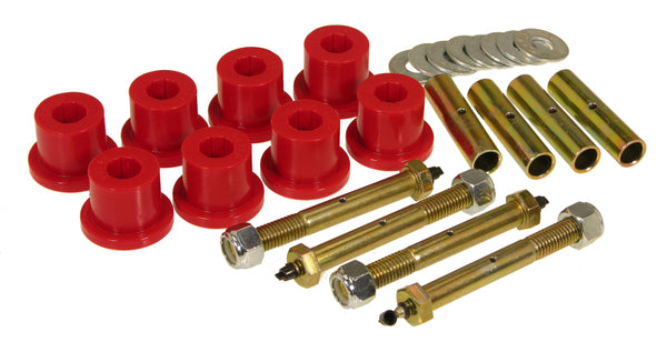 Prothane 87-96 Jeep YJ Front & Rear Main Spring Eye Bushings - Red - Bull Strap