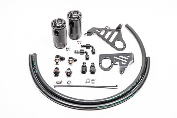 Radium Engineering Dual Catch Can Kit 2015-18 Focus ST Fluid Lock - Bull Strap