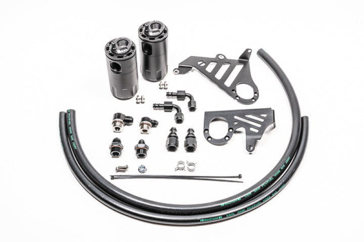 Radium Engineering Dual Catch Can Kit 2015-18 Focus ST Fluid Lock - Bull Strap