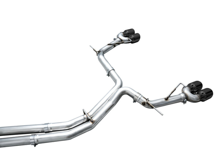 AWE Tuning 19-23 Audi C8 S6/S7 2.9T V6 AWD Track Edition Exhaust - Diamond Black Tips - Bull Strap