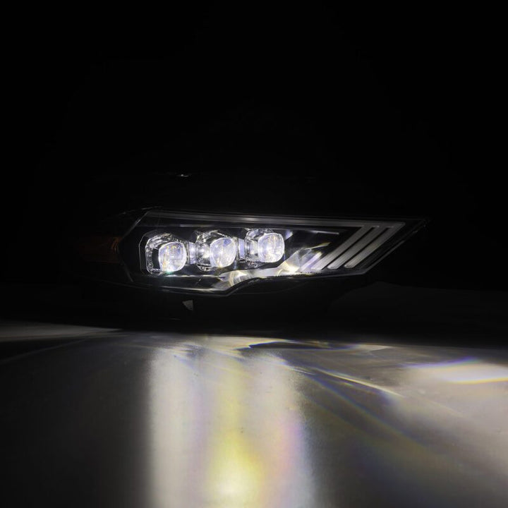 AlphaRex 18-22 Ford Mustang NOVA-Series LED Projector Headlights Black - Bull Strap