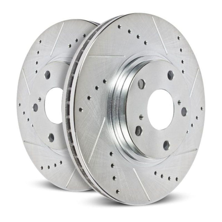 Power Stop 03-07 Chrysler PT Cruiser Rear Evolution Drilled & Slotted Rotors - Pair - Bull Strap
