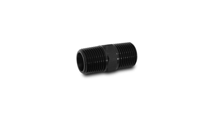 Vibrant 1/8in NPT x 1/8in NPT Straight Union Pipe Adapter Fitting - Aluminum - Bull Strap