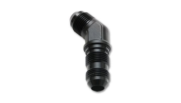 Vibrant -8AN Bulkhead Adapter 45 Degree Elbow Fitting - Anodized Black Only - Bull Strap