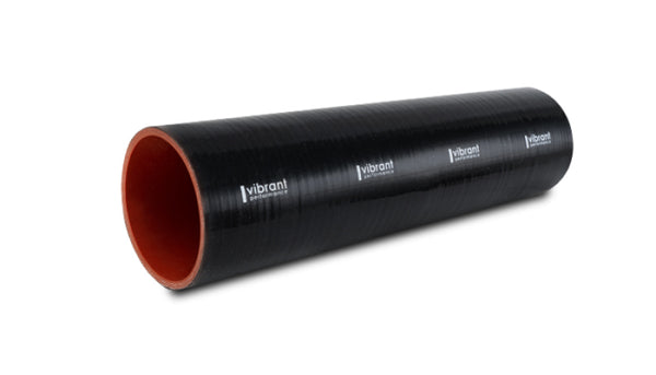 Vibrant 4 Ply Reinforced Silicone Straight Hose Coupling - 1.75in I.D. x 12in long (BLACK) - Bull Strap