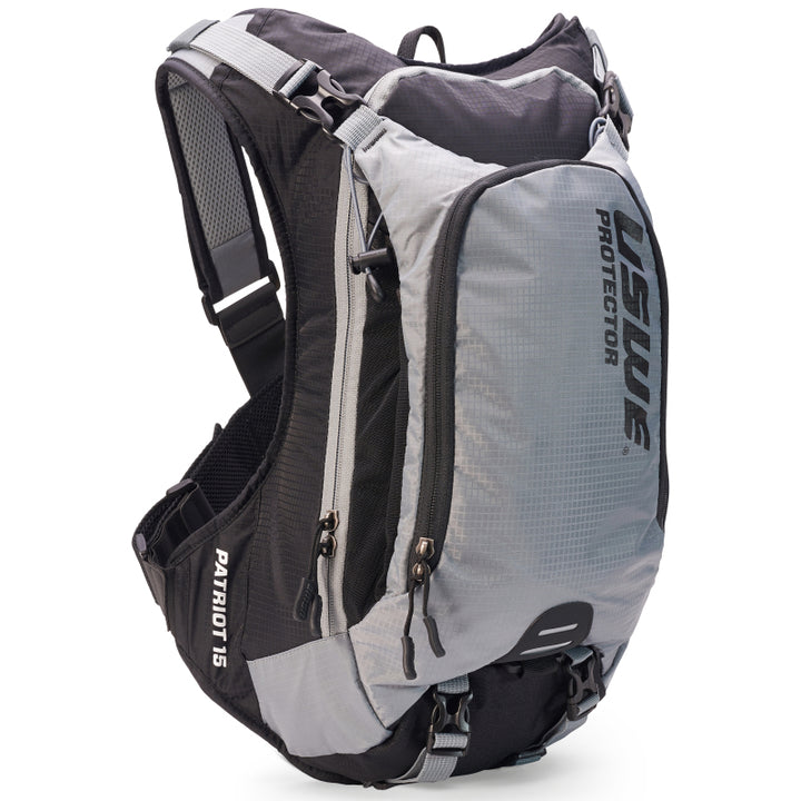 USWE Patriot MTB Protector Pack 15L - Grey/Black - Bull Strap