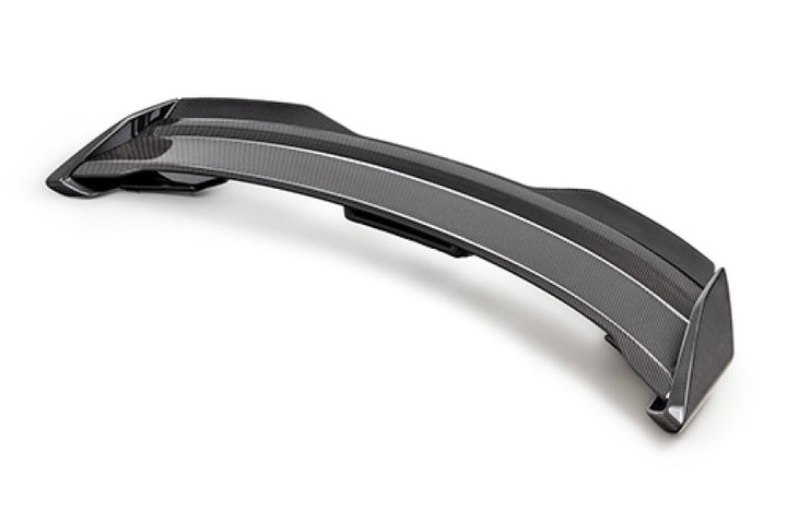 Ford Racing 24-25 Mustang GT/Dark Horse Carbon Fiber Spoiler w/Gurney Flap - Gloss Finish - Bull Strap