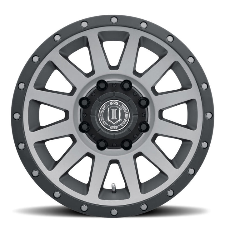 ICON Compression HD 18x9 8x170 6mm Offset 5.25in BS Titanium Wheel - Bull Strap