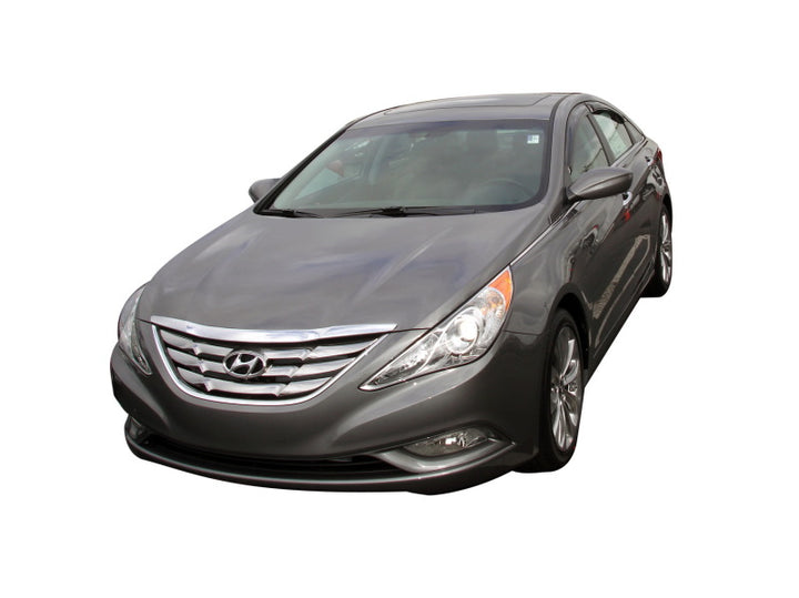 AVS 11-14 Hyundai Sonata (New Body Style) Ventvisor Outside Mount Window Deflectors 4pc - Smoke - Bull Strap