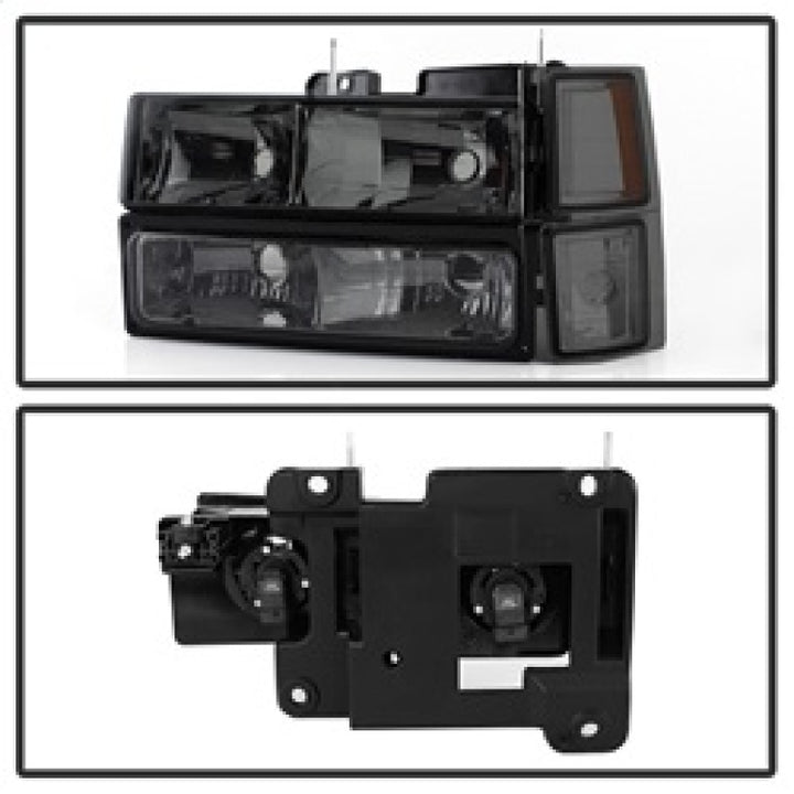 xTune Chevy Suburban 94-98 Headlights w/ Corner & Parking Lights 8pcs Smoked HD-JH-CCK88-AM-SM-SET - Bull Strap