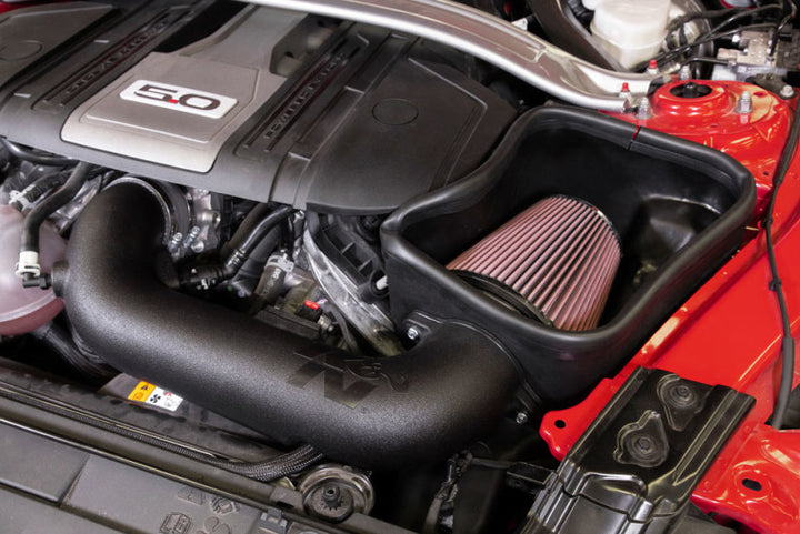 K&N 2018 Ford Mustang GT V8 5.0L F/I AirCharger Performance Intake - Bull Strap