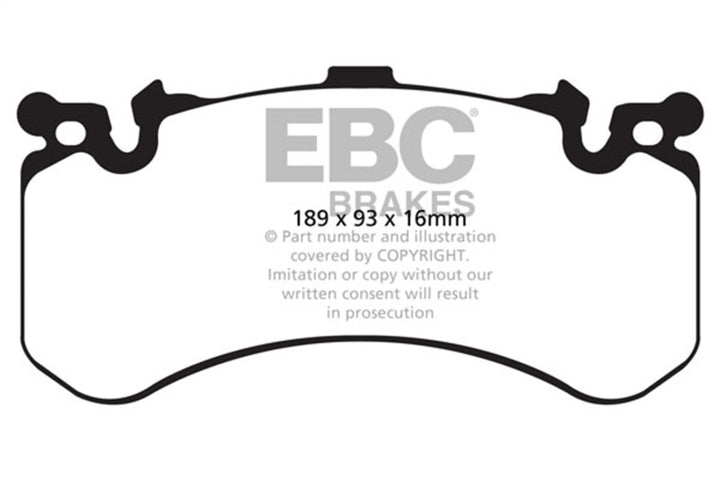 EBC 11+ Audi A8 Quattro 6.3 (Cast Iron Rotors) Yellowstuff Front Brake Pads - Bull Strap