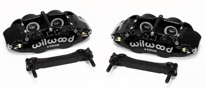 Wilwood Narrow Superlite 4R Rear Caliper & Bracket Kit - Black 97-13 C5/C6 Corvette w/ OEM Rotors - Bull Strap