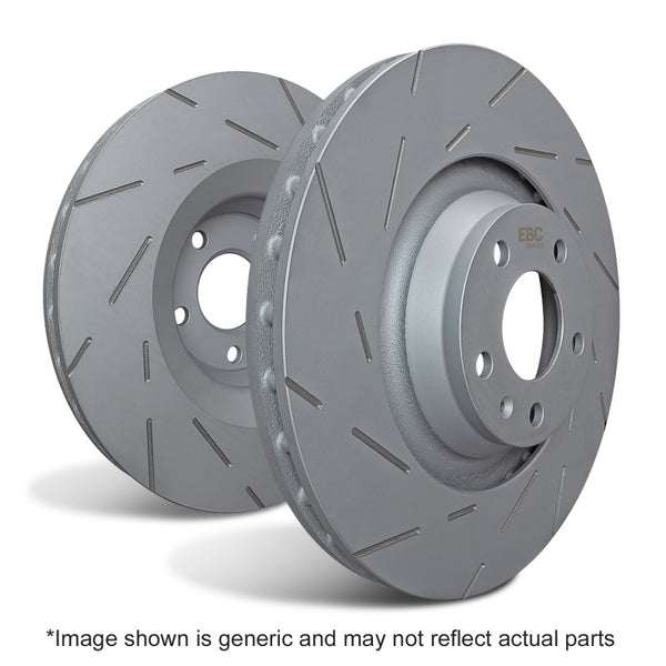 EBC 2021+ Porsche Macan 2.0T (w/350mm Front Rotors) Rear USR Slotted Rotors - Bull Strap