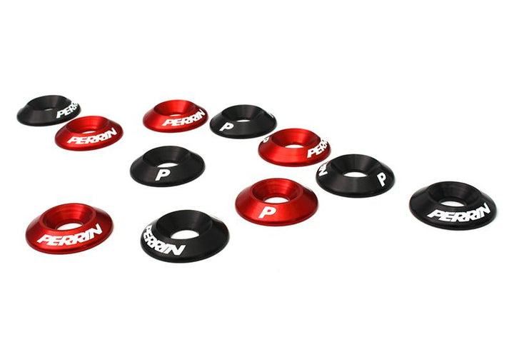 PERRIN 15-21 Subaru WRX Intercooler/Engine Cover Lock Down Washers - Black - Bull Strap