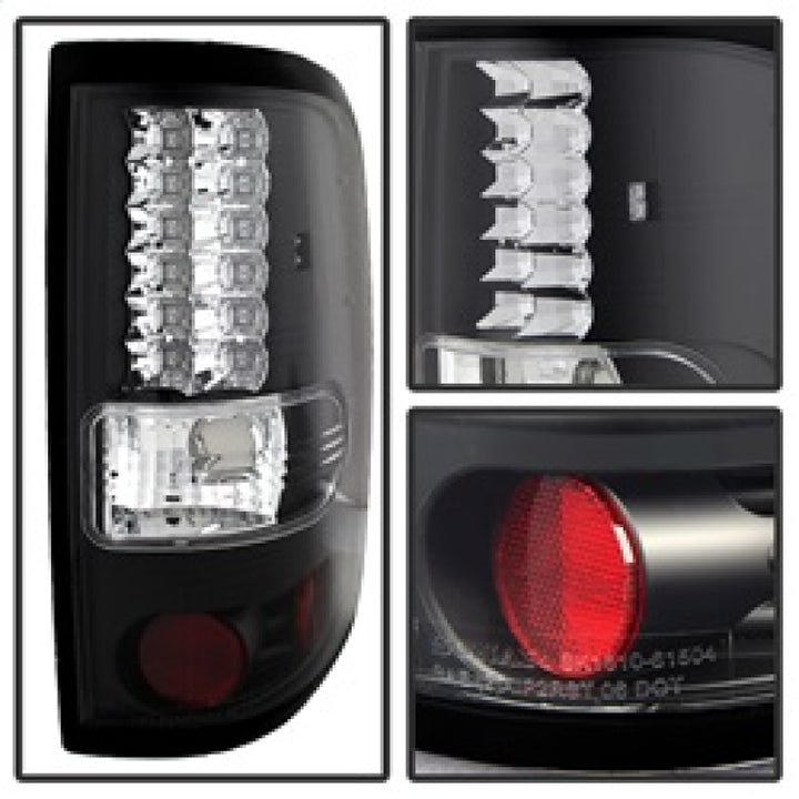 Spyder Ford F150 Styleside 04-08 (Not Fit Heritage & SVT)LED Tail Lights Black ALT-YD-FF15004-LED-BK - Bull Strap