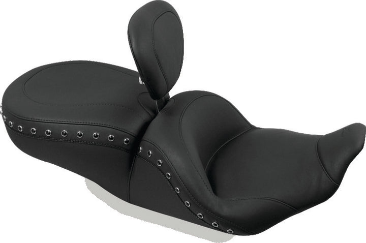 Mustang 15-23 Kawasaki Vulcan S Solo Seat Diamond Stitch - Black - Bull Strap