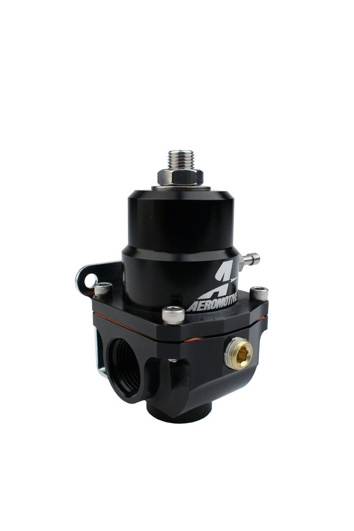 Aeromotive Adjustable Regulator - 35-75PSI - .188 Valve - (2) -08 Inlets/-08 Return - Bull Strap