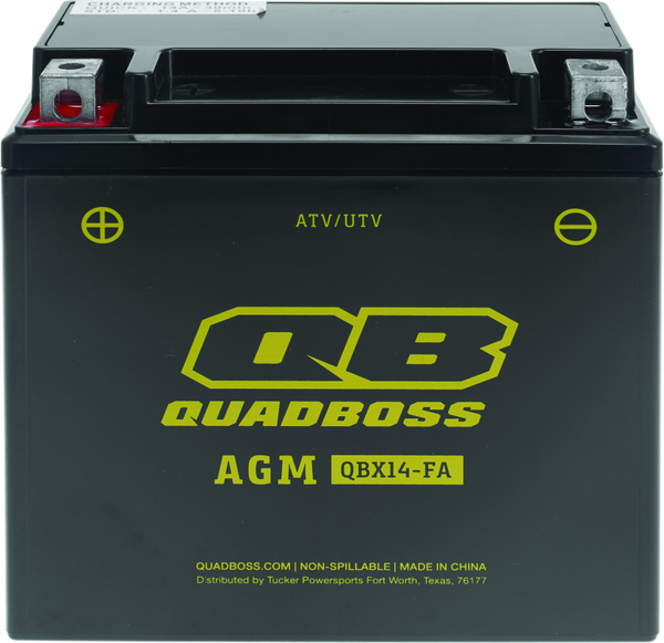 QuadBoss Maintenance-Free AGM Battery QBX14-FA - Bull Strap