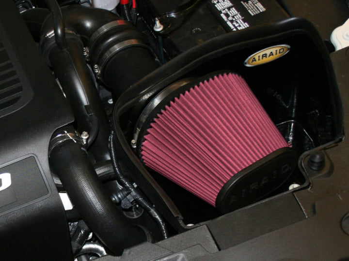 Airaid 10-13 Ford Taurus SHO/Flex 3.5L Turbo MXP Intake System w/ Tube (Dry / Red Media) - Bull Strap