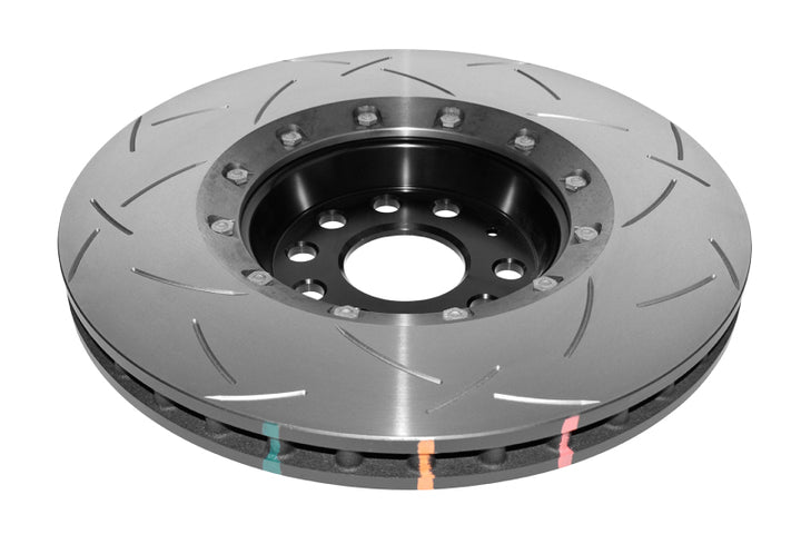 DBA 12-13 Volkswagen Golf R Front 5000 Series Slotted Rotor w/Black Hat - Bull Strap