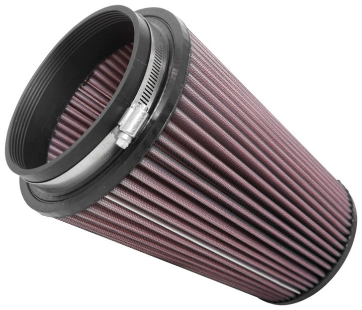 K&N Universal Clamp-On Air Filter 5in FLG / 6-1/2in B / 4-3/8in T / 8-3/4in H - Bull Strap