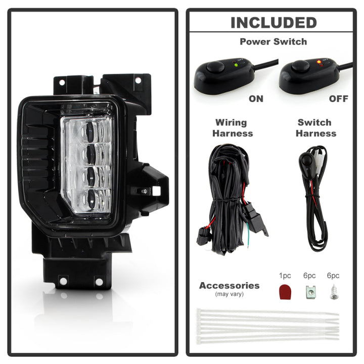 Spyder 20-22 GMC Sierra 2500/3500 HD OEM Fog Lights w/ Universal Switch - Bull Strap