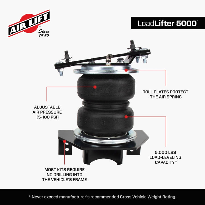 Air Lift Loadlifter 5000 Rear Air Spring Kit for 2020+ Chevrolet Silverado 2500/3500 - Bull Strap