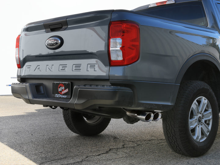 aFe 2024+ Ford Ranger L4-2.3L (t) Vulcan Series 2.5in to 3in Cat-Back Exhaust w/ Polished Tip - Bull Strap
