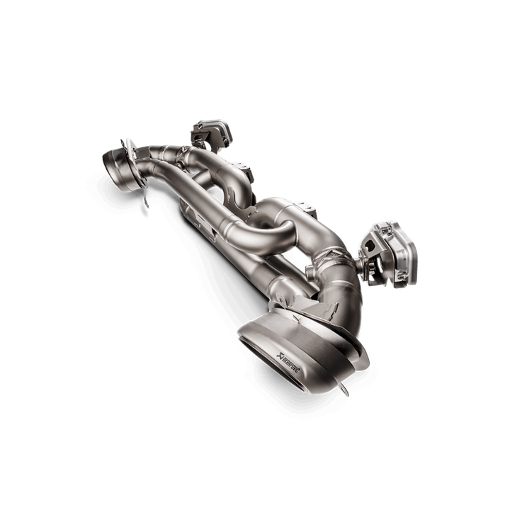 Akrapovic 2019+ Porsche 911 Carrera (992 w/Sport Exhaust) w/OPF/GPF Slip-On Line (Titanium) - Bull Strap