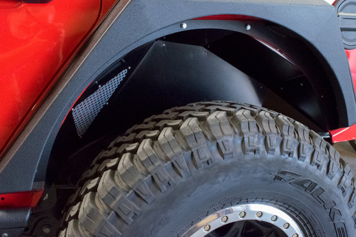 DV8 Offroad 2018+ Jeep Wrangler JL Rear Inner Fenders - Black - Bull Strap