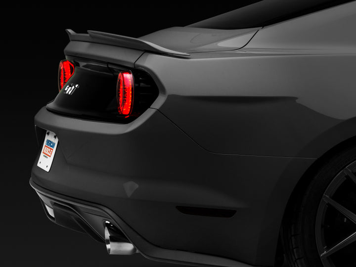 Raxiom 15-22 Ford Mustang Halo LED Tail Lights - Gloss Black Housing (Smoked Lens) - Bull Strap