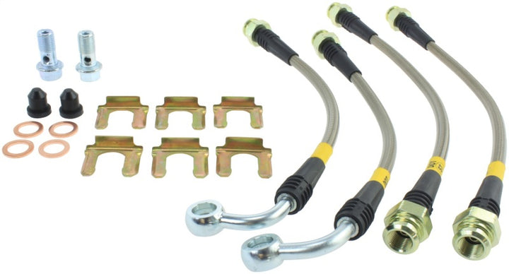 StopTech 05-06 LGT Stainless Steel Rear Brake Lines (4 Line Kit) - Bull Strap