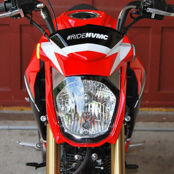 New Rage Cycles 16+ Kawasaki Z125 Front Turn Signals - Bull Strap