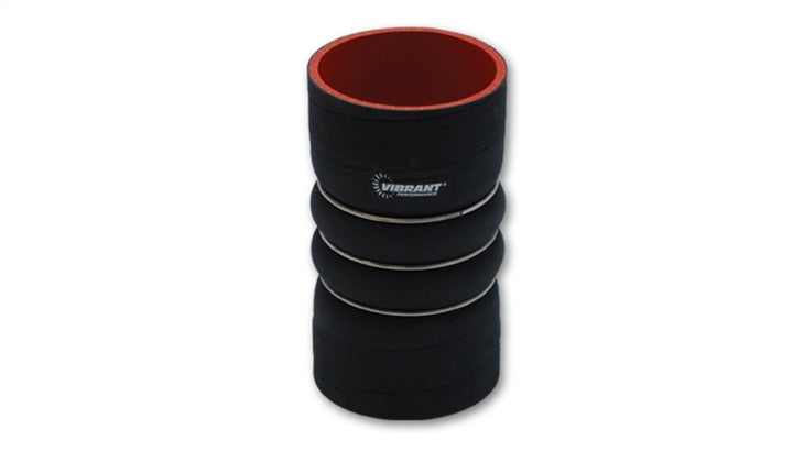 Vibrant 4 Ply Aramid Reinf Silicone Hump Hose conn 4in ID x 6in long 3 reinforcement ring MATTE BLK - Bull Strap