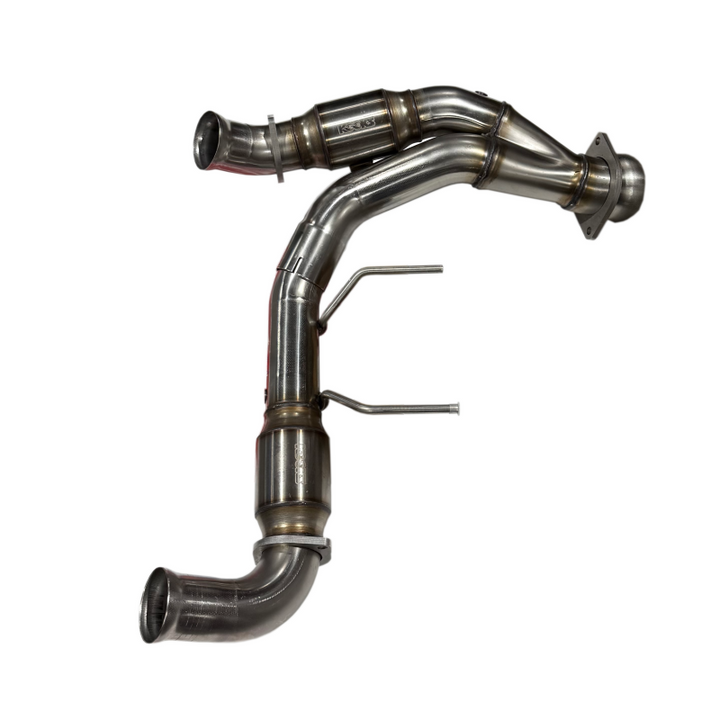 Kooks 21-23 Ford F150 Coyote V8 5.0L 1-7/8in SS Header w/ GREEN Catted Connection Pipe - Bull Strap