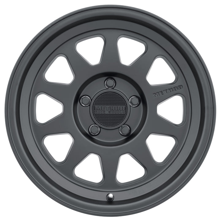 Method MR316 17x8.5 0mm Offset 5x5 71.5mm CB Matte Black Wheel - Bull Strap